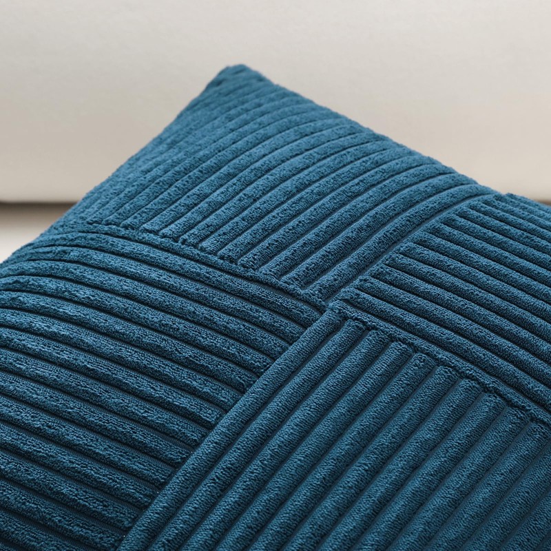 Set of 1 Decorative Throw Pillow Cover Soft Corduroy Solid