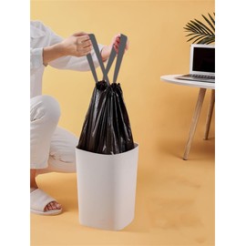 200pcs 4 Gallon Small Tear-Free Drawstring Trash Bags Unscented Garbage Bags for Bathroom Kitchen (Black 200 Count)