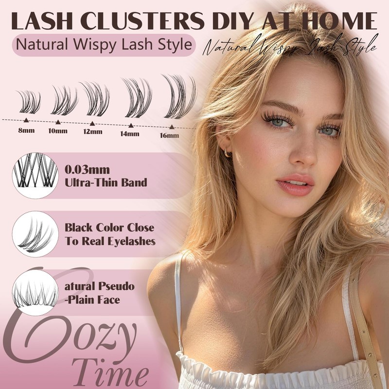 Natural Lash Clusters Wispy Eyelash Extensions Invisible Thin Band