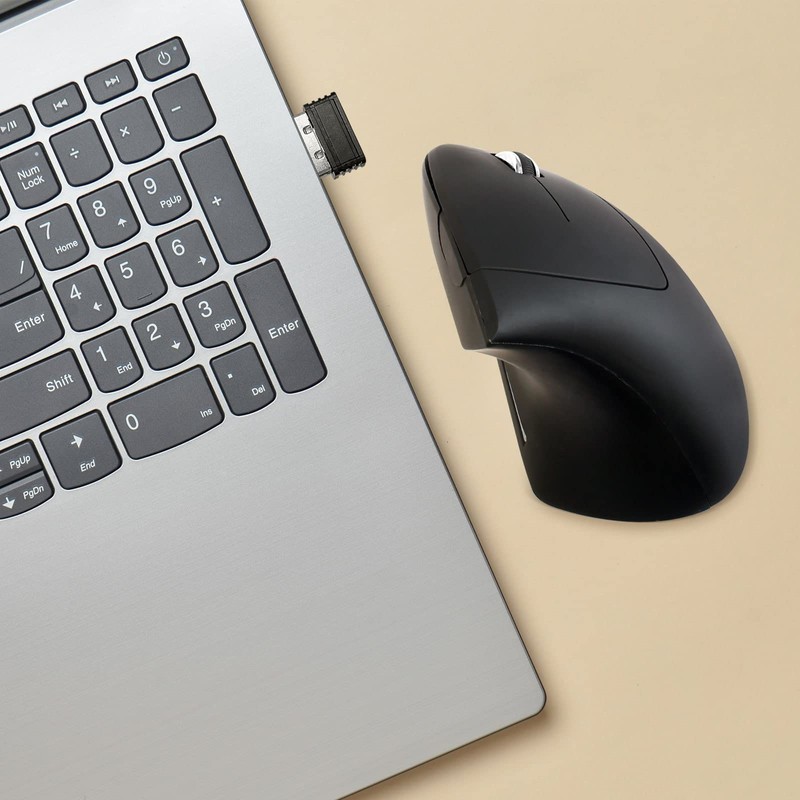 Eaxus® Ergonon Vertikale Maus kabellos - Hochkant USB Maus ergonomisch,