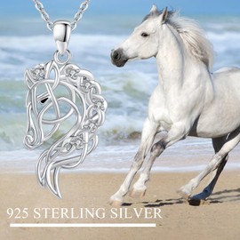 ABIGY Horse Necklace 925 Sterling Silver Horse Pendant Necklace Animal Necklace Horse Christmas Birthday Mother's Day Anniversary Jewellery Gift for Mother Wife Daughter Sister