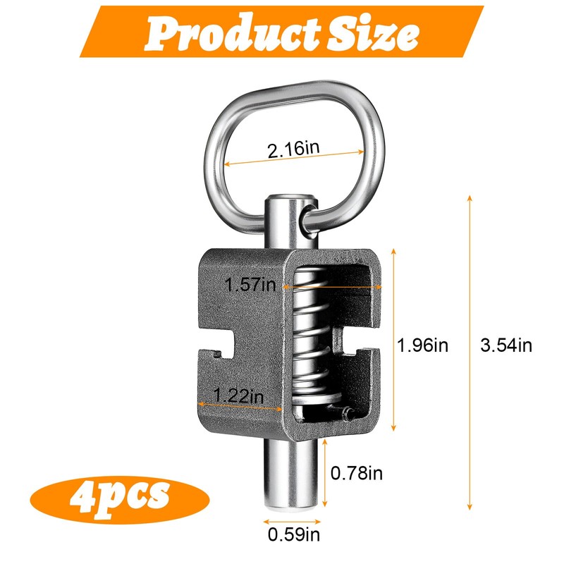 4-Pack Heavy-Duty Weld-On Spring Latch Locks – 5/8" Universal Trailer