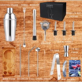 Cocktail Shaker Set Home Bar, Gift Exchange Ideas for White Elephant Christmas, Useful Bartender Accessories Bartending Kit, House Warming for Unisex Adults Martini Drink Maker for Coworkers