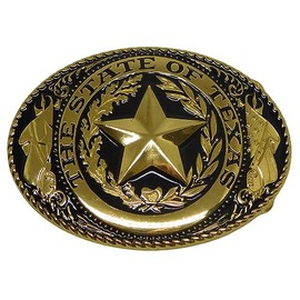 Generic The State of Texas Star Gold/Brass Colored Belt Buckle