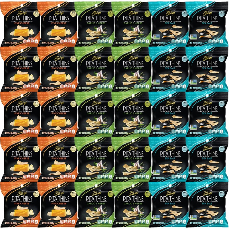 Stacy Pita Thins Variety Pack - Baked Healthy Snack -