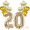 SKTMH 15Pcs 20th Birthday Party Balloons, Champagne Gold 20 Number