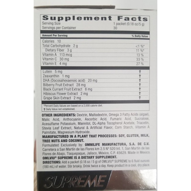 Producto Natural omlviu supreme omniviu vision saludable .Funcion Visual,luteina