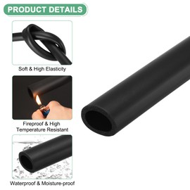 M METERXITY Pipe Insulation Foam Pipe, 40 mm ID 54 mm OD 1 m Length, Soft Flexible Foam Hose, Pipe Insulation for Handle Support/Guitar Stand/Roof Rack [Black]