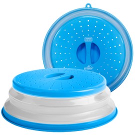 Dairy Blue Microwave Plate Cover - Collapsible - Food Safe Topper Prevents Splatter and Mess to Keep Microwave Clean - Color Coded Kitchen Tools by The Kosher Cook