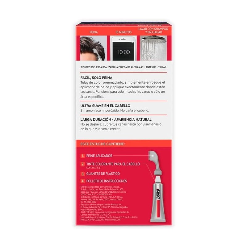 Just For Men Ultra, Tinte para Canas Castaño Negro U50