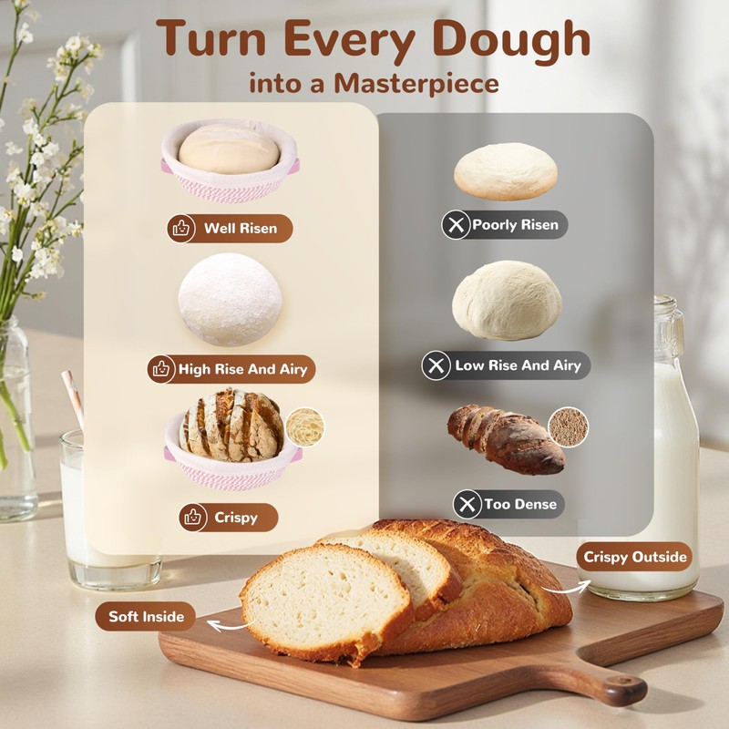 Sourdough Starter Kit, 9" Round and 10" Oval Banneton Bread