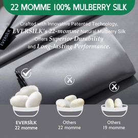 Mulberry Silk Pillowcase for Hair and Skin: 22 Momme Both Sides 100% Pure Silk Pillow Case with Hidden Zipper - Natural Hypoallergenic Pillow Cover for Cooling Sleep 1 Pack 50 x 75 cm Dark Gray