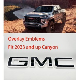 Auto Fit Front GMC Black White OVERLAY Emblem Badge Fit 2023+ GMC Canyon