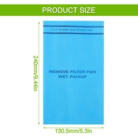 EPLZON WS01025F2 Reusable Wet Dry Filter Bags with Retaining Bands Fit for Stinger 2-1/2 to 5-Gallon Shop Vac Vacuum Craftsman 9-38737 MultiFit VF2000(pack of 8pcs Filter Bags 4pcs Retaining Bands)