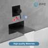 BWE Waterfall Tub Faucet Wall Mount Tub Filler Matte Black
