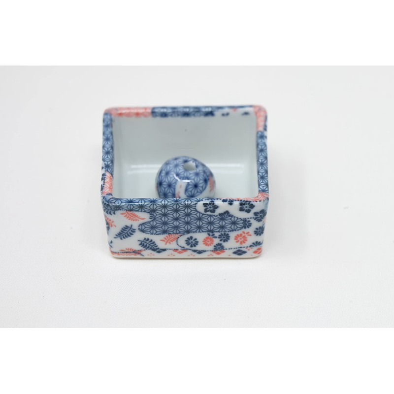 Square Incense Burner, Room Incense Burner, Kimono Pattern, Mino Ware,