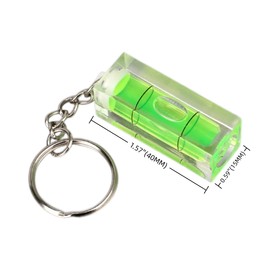 2Pcs Keychain Bubble Spirit Levels - Mini Square Bubble Levels with Ring Hook for Precision Measuring & Portable Leveling