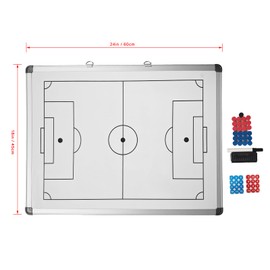 JAYO 18" x 24" Portabe Soccer Tactic Board Double Sided Tactics White Board with Soccer Full Pitch on The Front Side Half Pitch on The Back Side Coaching Equipment Deluxe Carrying Bag Included