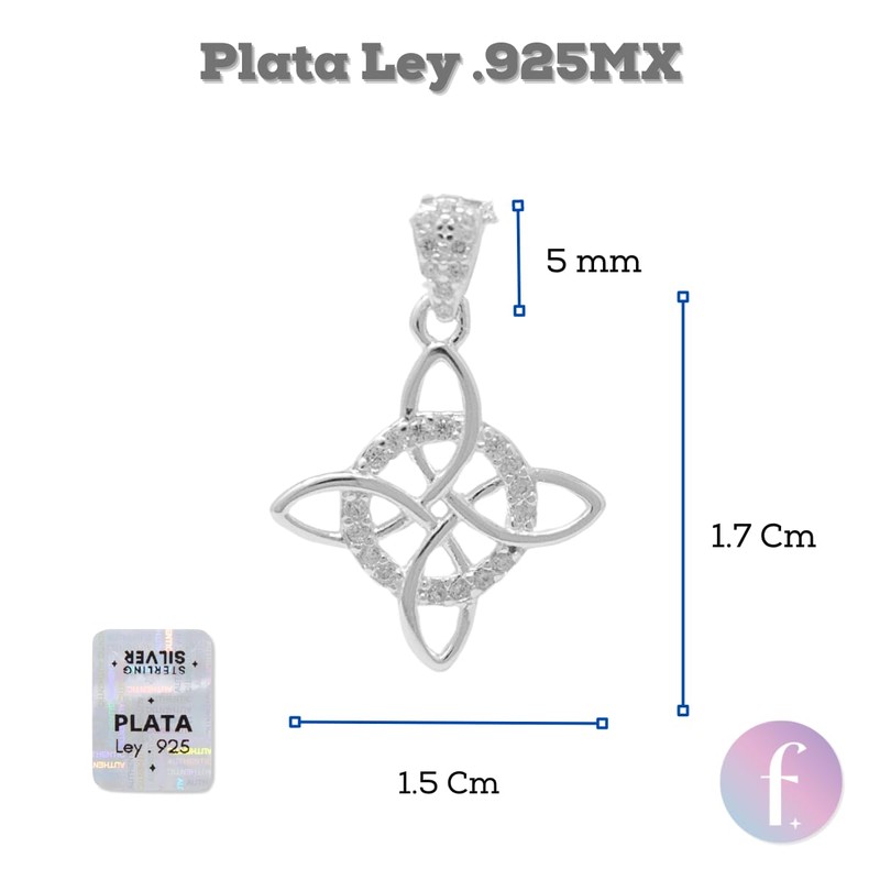 Collar con Dije de Nudo de Bruja en Plata Fina