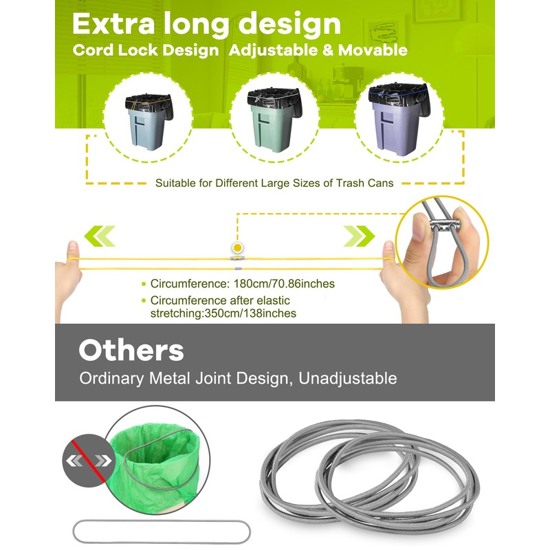 Large Rubber Bands for Trash Can Fits up 40-96 Gallon