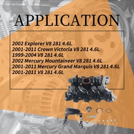 Bicos 615-175 Upper Intake Manifold Kit Fits for 2001-2011 Crown Victoria Explorer Lincoln Town Car Mercury Grand Marquis Mountaineer V8 4.6L Replacement# 3W7Z9424AA