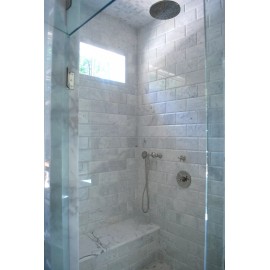 Squarefeet Depot Carrara White 6x12 Polished Beveled Marble Tile Wall Backsplash Kitchen Bath