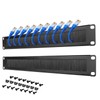 Tecmojo 1U Rack Mount Cable Management Panel with Brush,Rack Brush