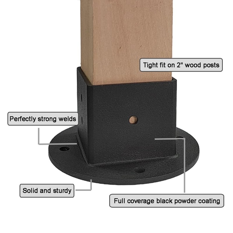 Wpbhk 2Pcs Floor Flange 2x2 Post Anchor Base Heavy Duty