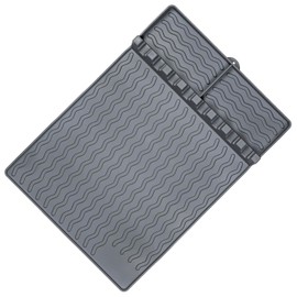 Silicone Grill Mat Silicone Griddle Tools Mat with Drip Pad,Side Shelf Mat Grill Pad for Outdoor Grill Kitchen Counter,Silicone Spatula Mat Blackstone Griddle Accessorie for Cooking&Grilling(Gray)