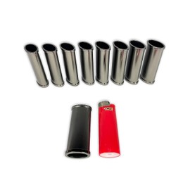 Funda de metal en blanco para encendedores regulares Bic J6, paquete de 10 unidades (negro cromo)
