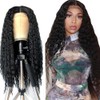 71 cm Kinky Curly Human Hair Wig, 4 x 1 Lace Front Wig, Straight Real Hair Wig for Women, Black Wigs, 100% Brazilian Real Hair Wigs with Baby Hair, 150% Density