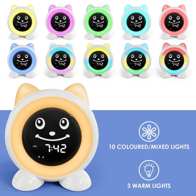 Toddlers Sleep Training Clock, Kids Alarm Clock with Night Light