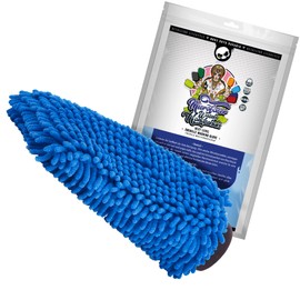 Nuke Guys XL Chenille Wash Mitt - Car Wash Mitt Made of Ultra Soft Microfibres - Microfibre Wash Mitt - For Lint-Free and Scratch-Free Car Wash - Blue