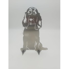 ARTTEC Design Cocker Spaniel/Dog Made of Stainless Steel – Dimensions Approx. W 19 x H 29 cm – High-Quality Metal Garden Decoration – Stainless Steel Decoration for Garden, Balcony & Patio – Metal