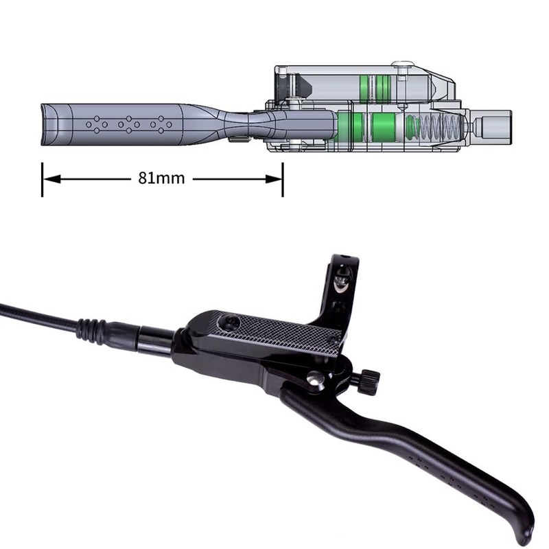 Hapihom Hydraulic Disc Brake Set, 4-Piston Bicycle Hydraulic Disc Brake,