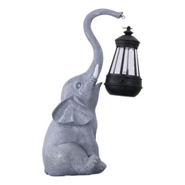 SSHHUI Cute Solar Lights 11.8 Inch Elephant Figurines Garden Sculpture Decor Lucky Elephant Outdoor Garden Statues Outside Garden