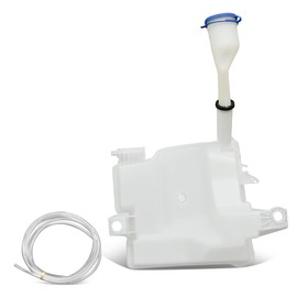 Auto Dynasty FO1288111 Factory Style Car Windshield Washer Reservoir Tank - Reservoir Cap | Filler Tube | Washer Fluid Pump| Fluid Level Sensor - Compatible with Ford Focus Sedan Models 12-17, White
