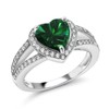 Gem Stone King 1.51 Cttw Green Nano Emerald and White