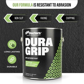 Dura Grip Anti-Slip Paint for Concrete, Wood, Tile and Metal – Non-Skid Coating for Floor, Decking and Ramps – Quart (Light Gray)