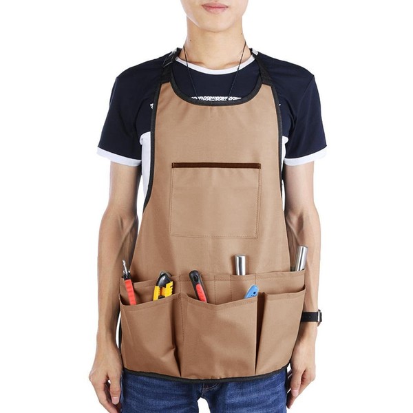 Oxford Cloth Garden Apron with 14 Pockets, Waterproof Thickening Garden