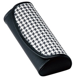 Megan 2925-01 Houndstooth Pattern Cute Glasses Case, Black
