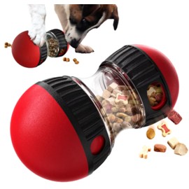Genérico Juguete Dispensador de Premios para Perros, Bola Interactiva de Rompecabezas, Rojo y Negro, Duradero, para Perros Pequeños/Medianos/Grandes