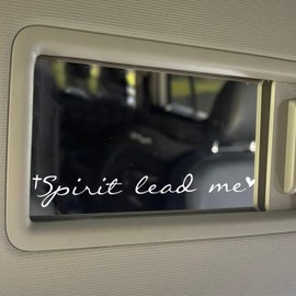 Set 2Pcs Spirit Lead Me Rearview Mirror Decal - Bible Inspiration Decals, Christian Gift, Car Decals, Water Bottle Window Sticker Vinyl Waterproof 4 Inches Stickers New Car Accessories