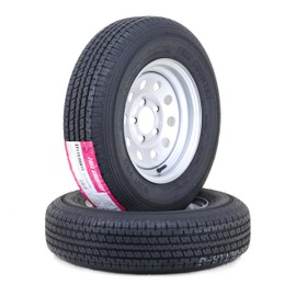 Free Country Trailer Tire Wheel Assembly ST175/80R13 6-Ply C 91M 5 Lug on 4.5" PCD Silver Mod Rim,SET 2