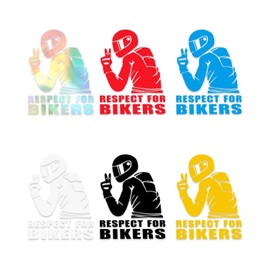 KGDUYC Pack of 6 Car Decoration Stickers, Reflective Stickers for Motorcycles, Respect for Cyclists, Reflective Sticker, Reflective Car Sticker