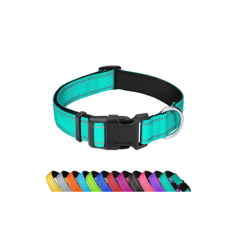 Collar reflectante para perro y gato, ajustable de neopreno suave