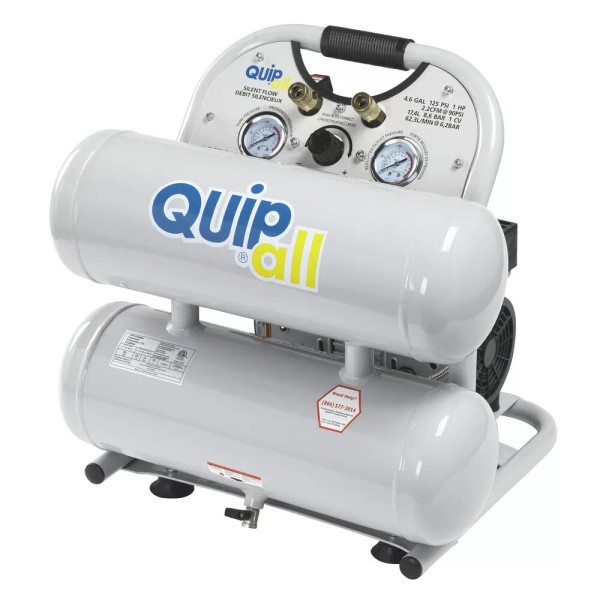 Quipall 4-1-SILTWN-AL Ultra Quiet 1 HP 4.6 Gal. Twin Stack