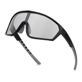 Feisedy Polarized Sunglasses Men Sports Sunglasses UV400 Polarized Lenses for Cycling Fishing Baseball Running Cycling Golf Goggles B1125, Grey Dimmer