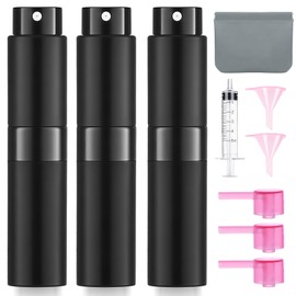 DPLASKA 3 Pack 8ML Empty Cologne Travel Spray Bottle Perfume Atomizer for Refill Portable Cologne Dispenser Mini Sprayer for Women Twist Tpye