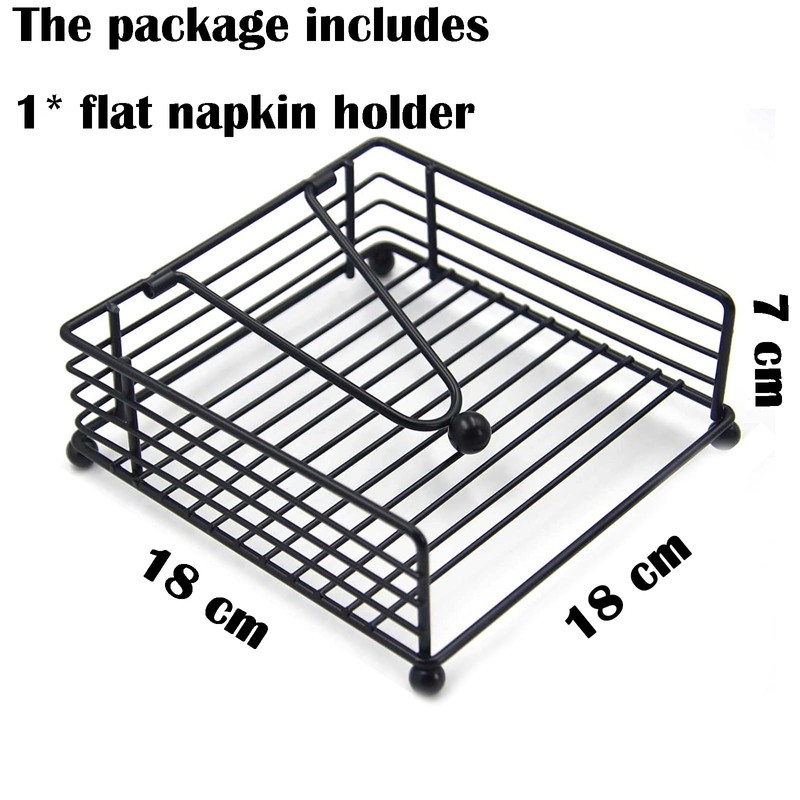 Flat Square Napkin Holder with Lever Arm for Kitchen Restaurant